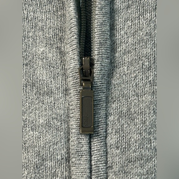 L.L. Bean Gray Cotton Cashmere Blend Zip-Up Dad Sweater Cardigan Men’s Size L - Picture 5 of 12